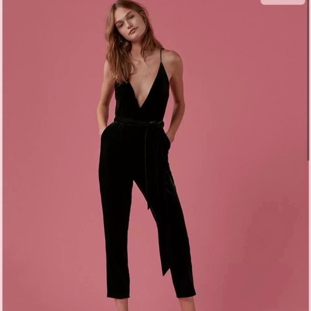 Express Elegant Black Strappy Jumpsuit